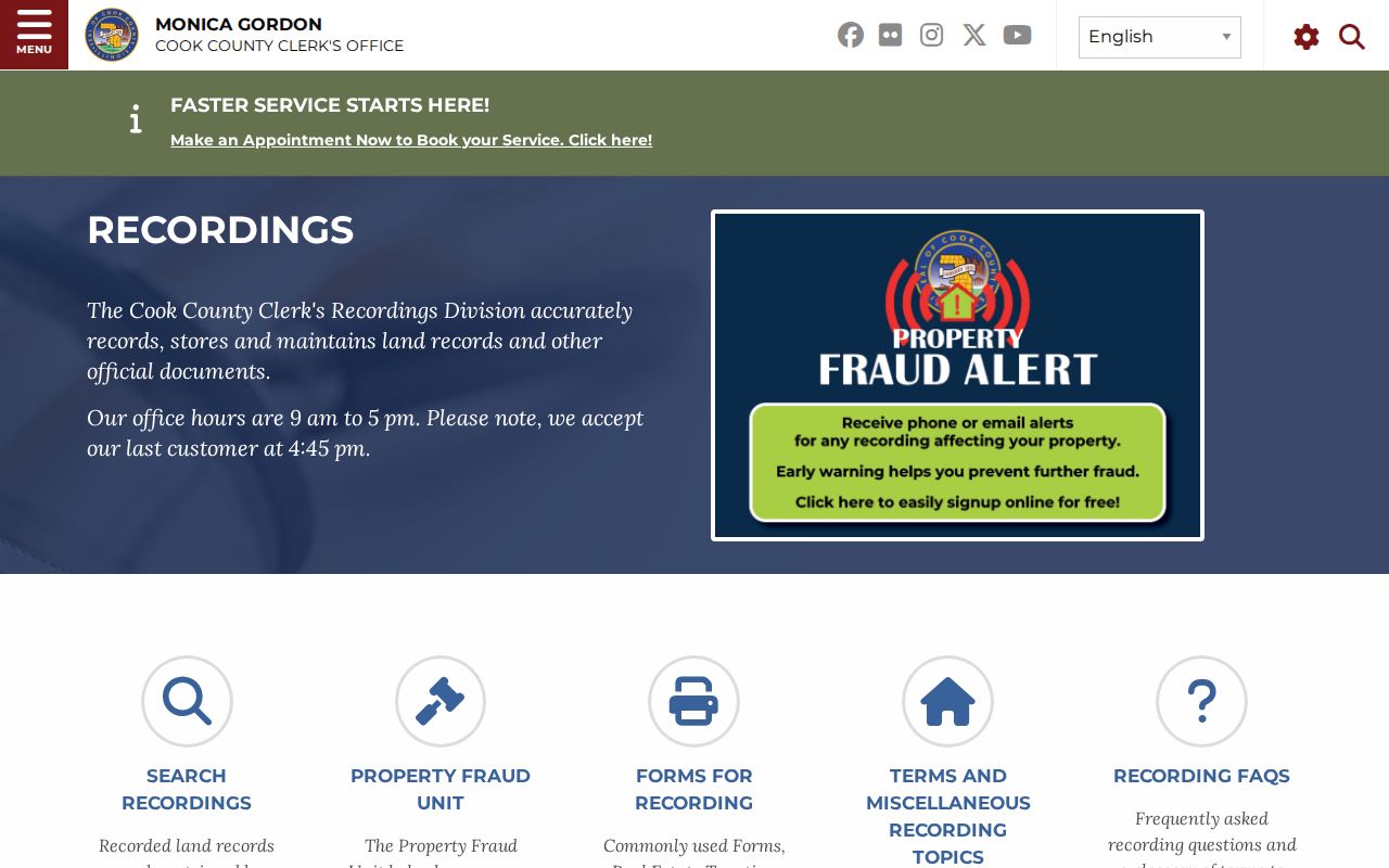 Dolton residents directory Cook County Clerk recordings