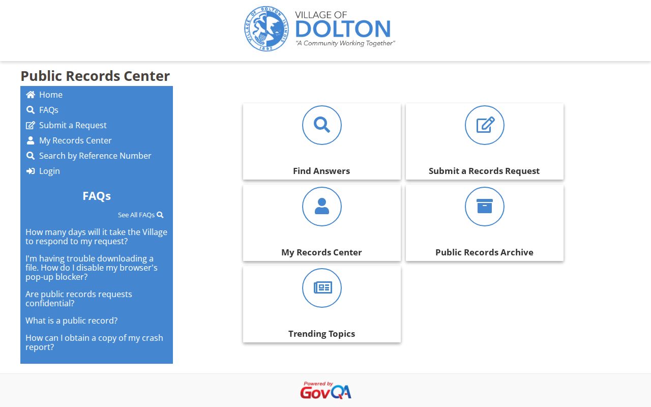 Dolton residents directory village FOIA portal