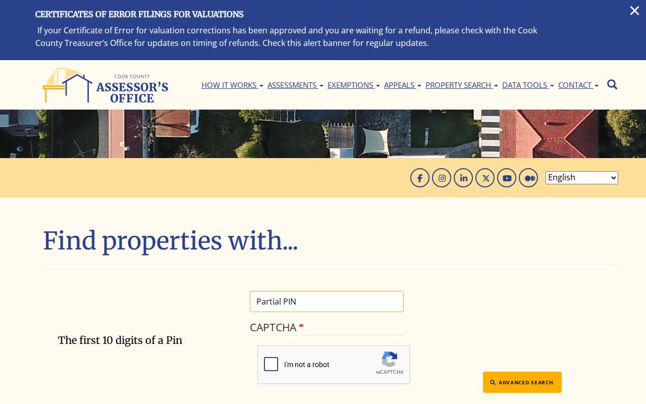 Dolton street directory advanced Assessor search