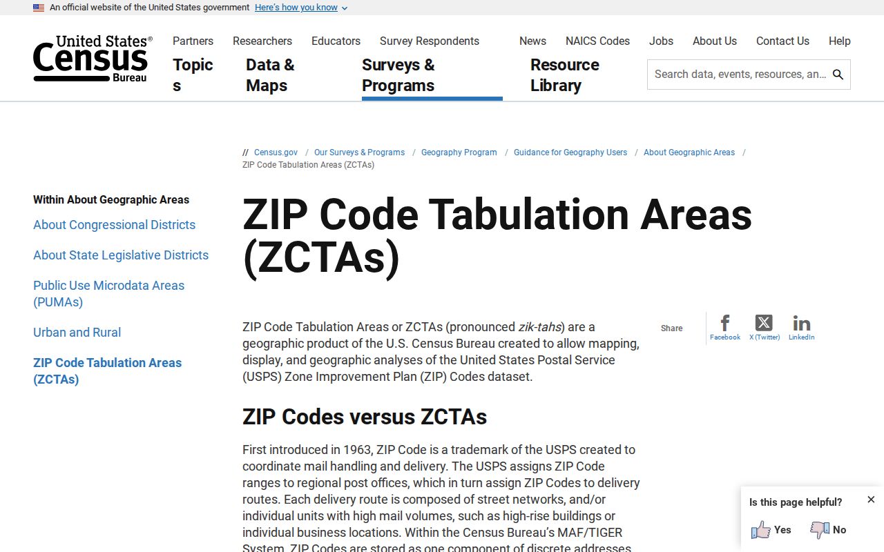 Census ZCTA methodology for comparing Dolton ZIP code geography